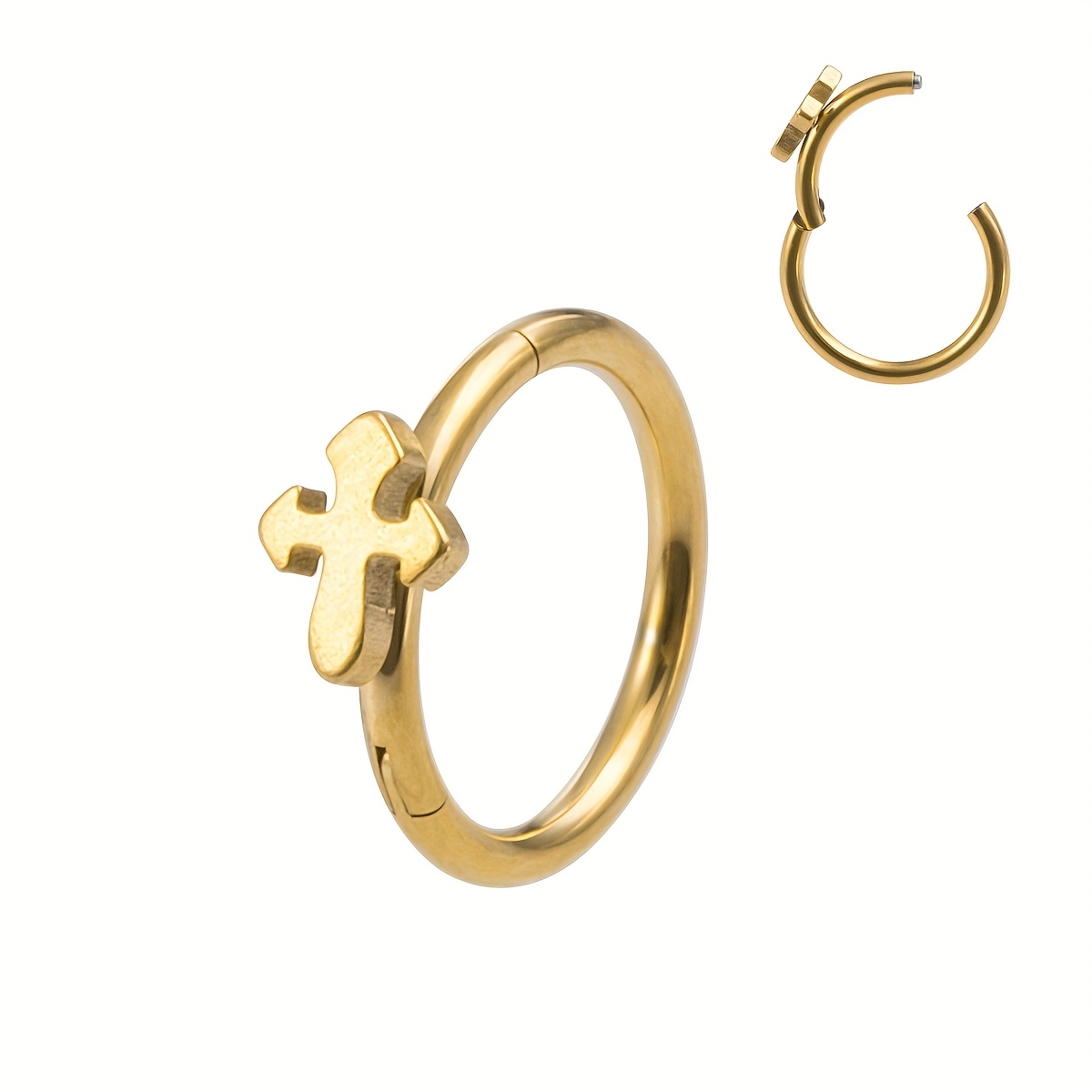Star Heart Cross Hoop Earrings, Nose Rings Set