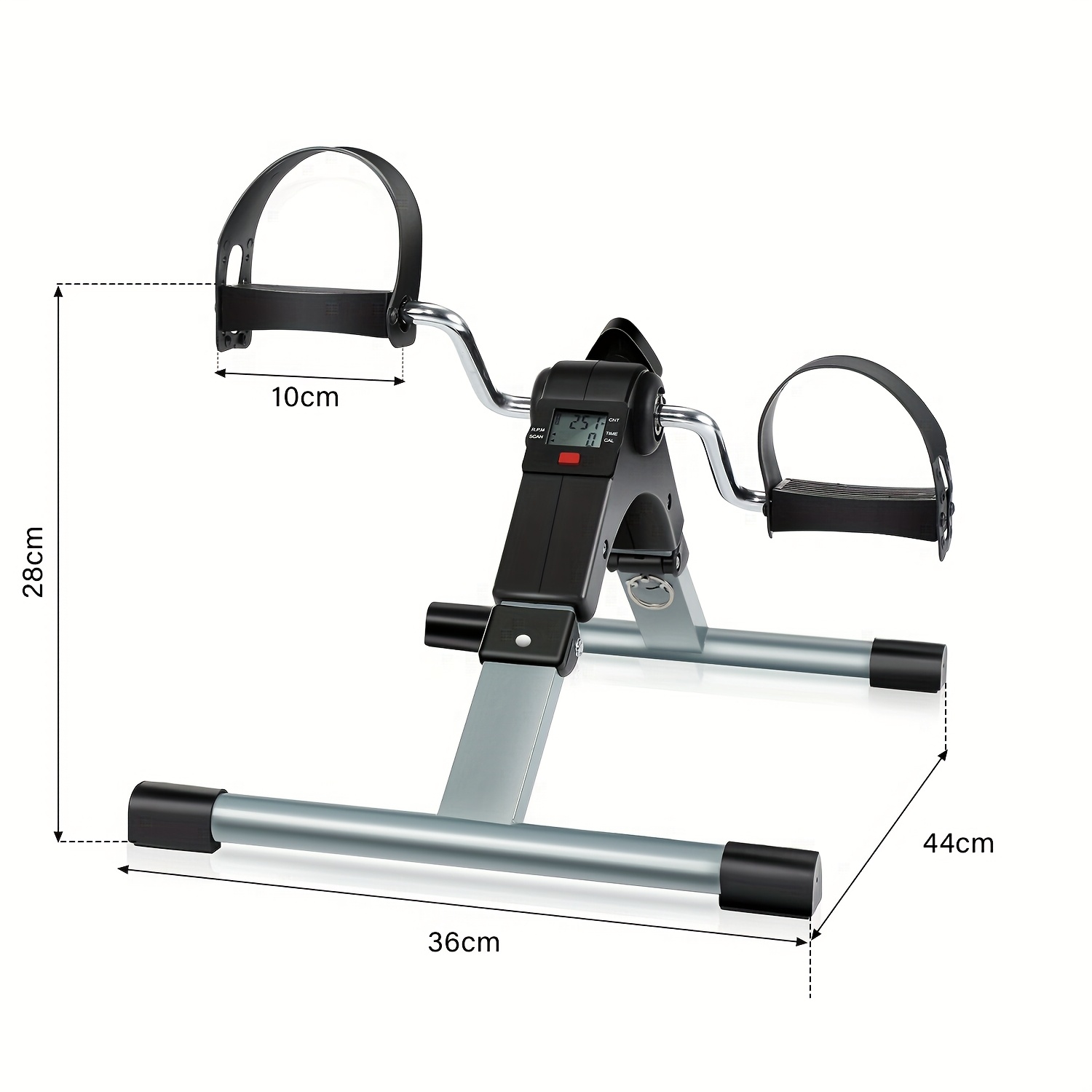 TEMU Portable Pedal Exerciser For & Legs - Adjustable Resistance Mini Under Desk Bike For Fitness, Rehabilitation Training Equipment With Lcd Display