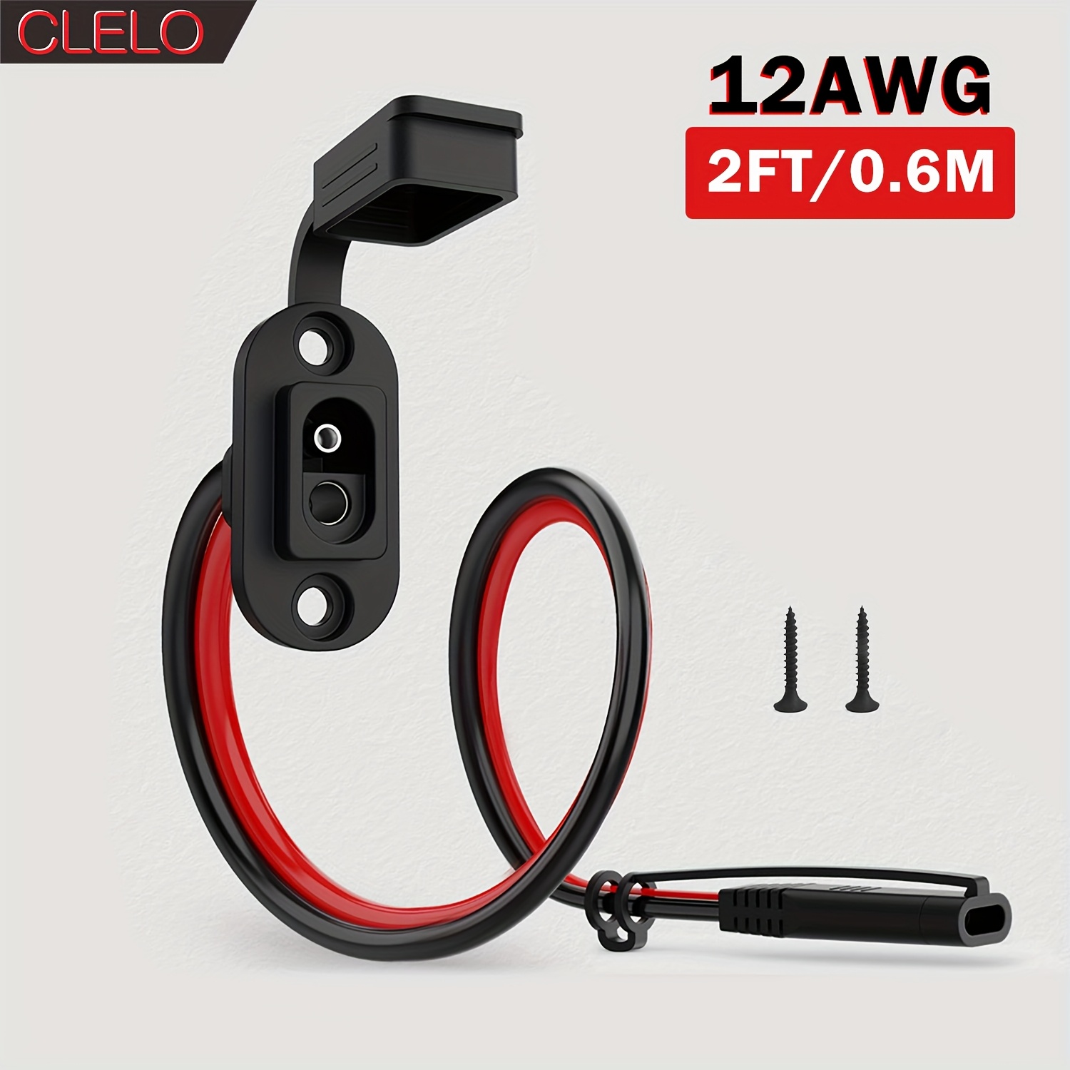 Image of Clelo 12awg Sae Quick Connect Harness - Durable Male To Female Extension Cord With Dust Cap For Solar Panels, Generators & Battery - Ideal For Rvs, Atvs & Motorcycles