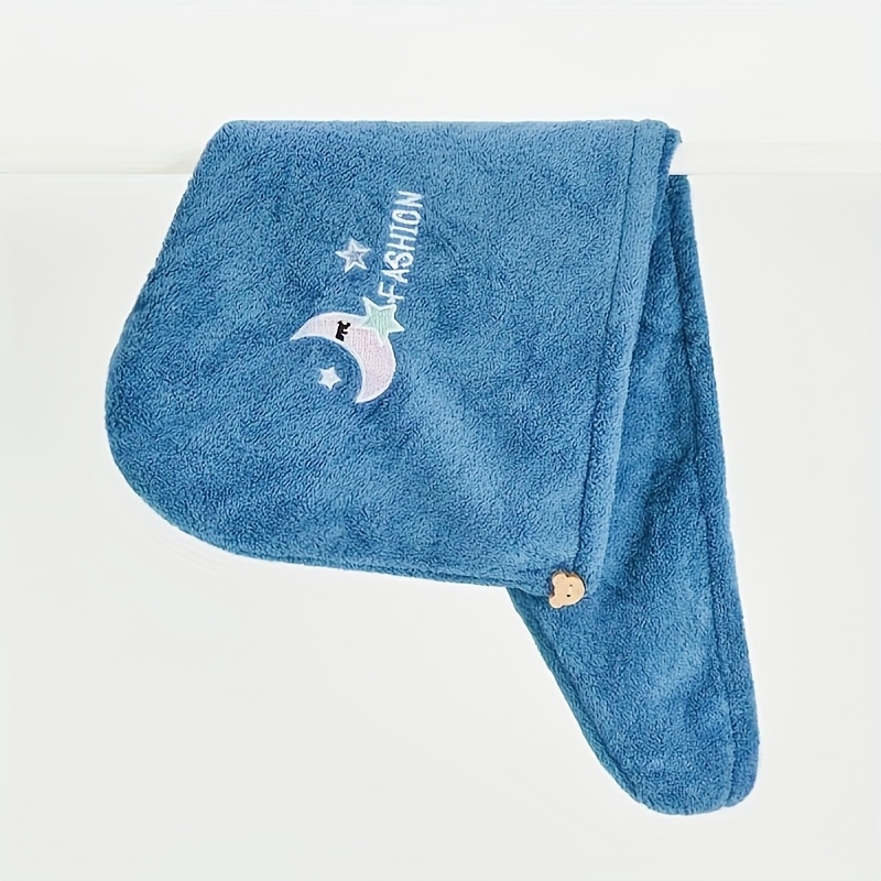 TEMU 1 pza. Toalla mágica de microfibra para secar el pelo, gorro turbante de secado rápido para mujer, gorro de baño de fibra de poliéster, turbante