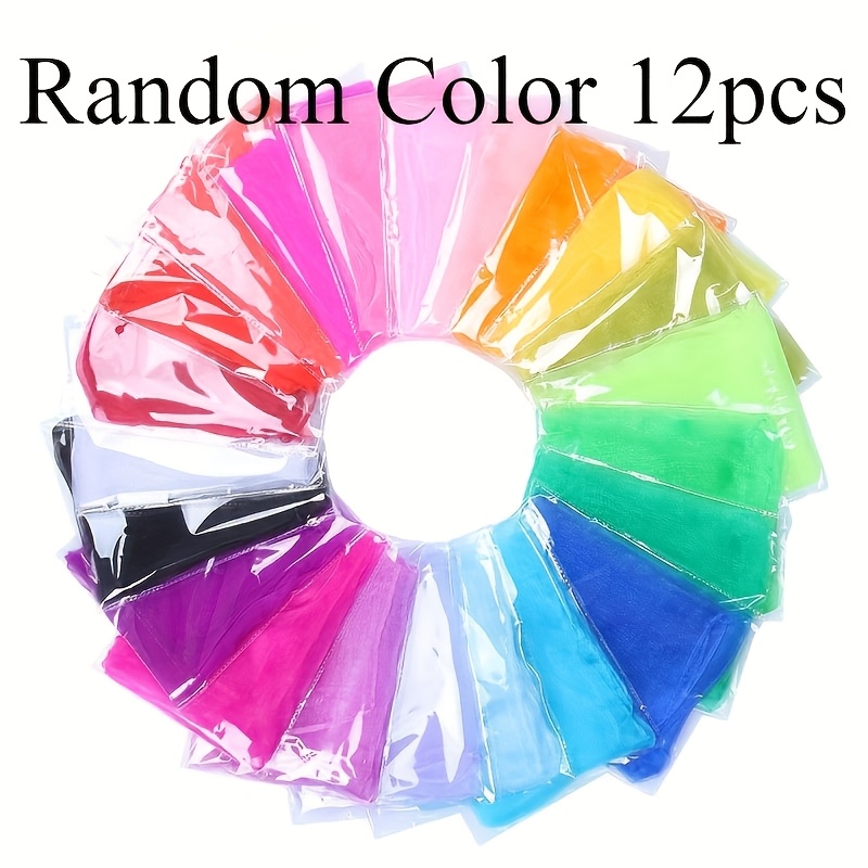 6/12pcs Random Colors Vibrant Sensory Scarf Set | Candy-colored Gauze Scarves Perfect For Dance, Parties And Gifts | Basics Style