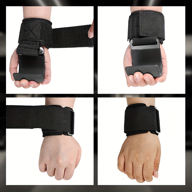 1/2pcs Pull-Up Assist Hook Wrist Support for Fitness, Black Sponge Wrapped  Strap with Metal Hook, Gymnastics Weightlifting Assistance Strap,
