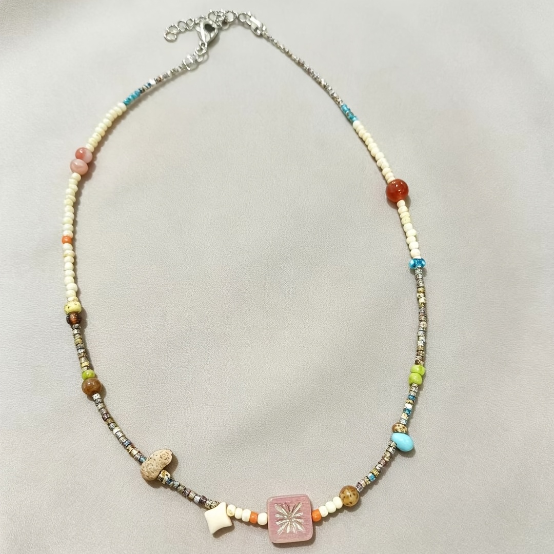 Women's Czech Bead Necklace, Gentle and Versatile Design