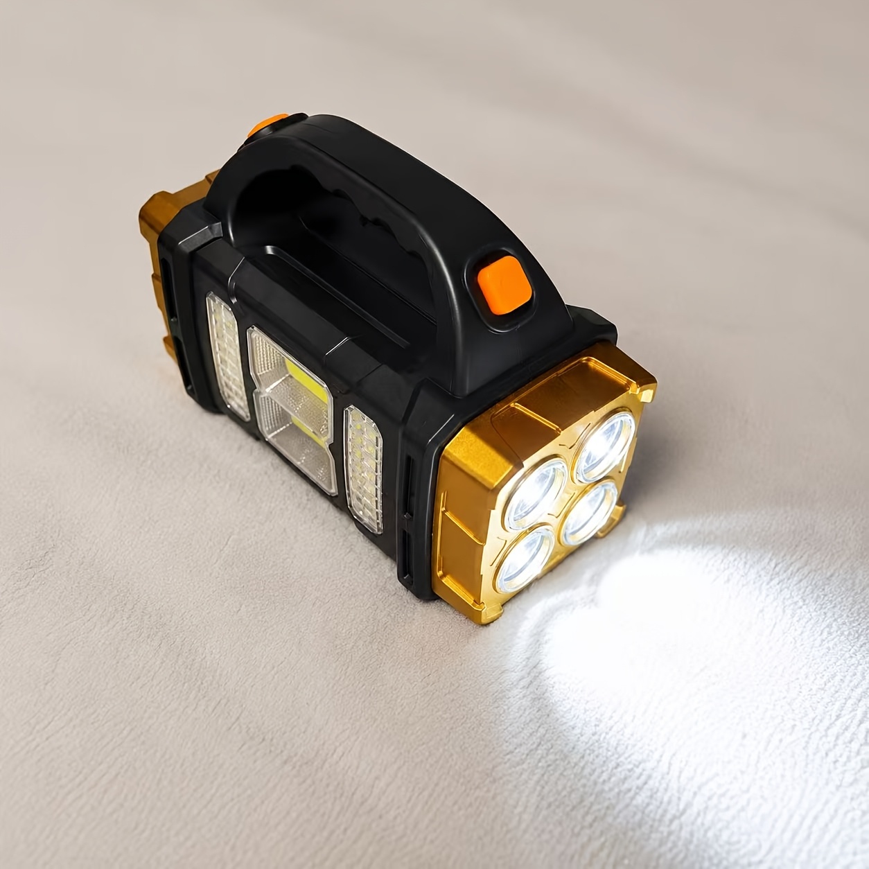 TEMU Lampe Solaire Portable Rechargeable - Lampe de Poche Multifonctionnelle - Lampe d'Émergence 1200Mah avec Fonction de Chargement USB, Idéale pour
