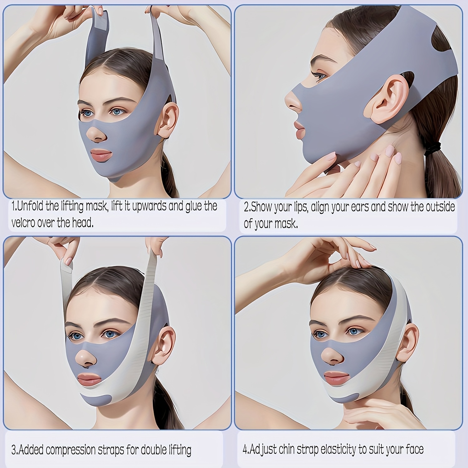 

Facial Mask - Full Face Lift, Upgraded Design, With Band