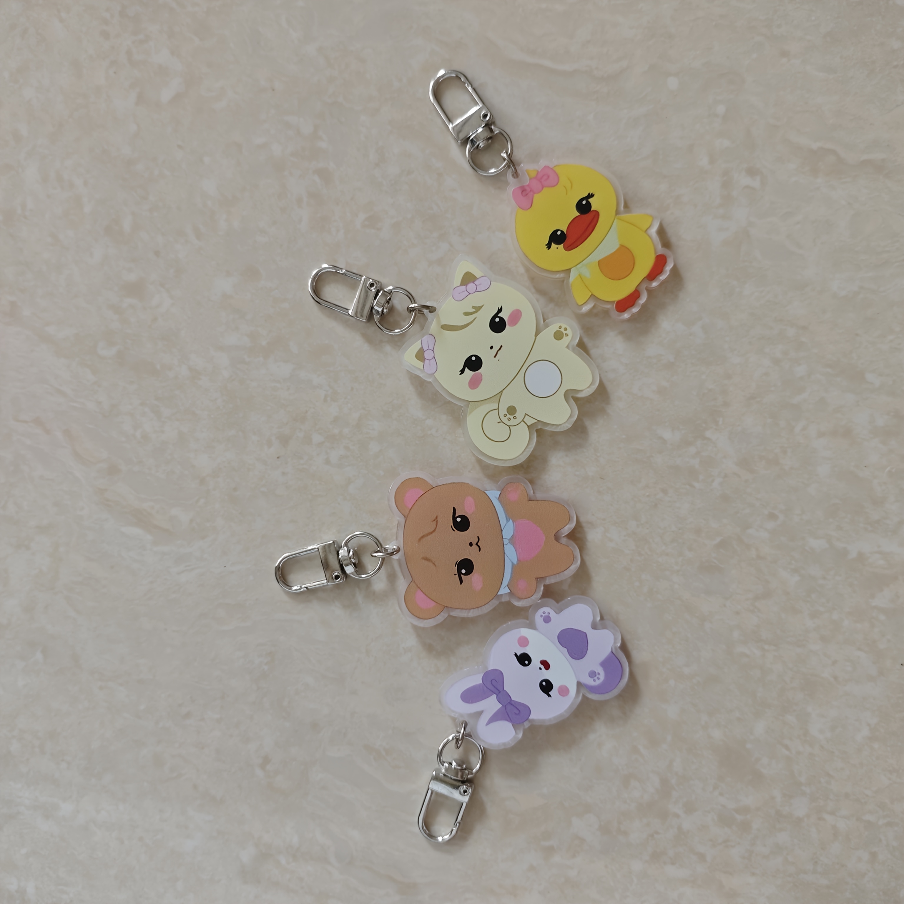 TEMU 2d Flat, 4pcs Set Bla--- Tour Concert Keychain Set | Individual Cute Cartoon Animal Metal Charms | Suitable For Backpacks, Car Keys, Handbags,