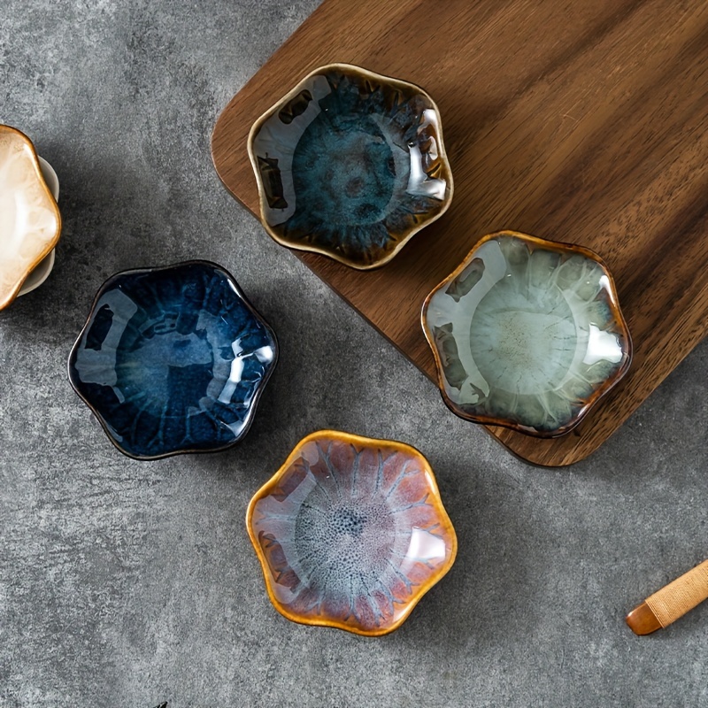 4 6pcs kiln transformed japanese   dish flavor dish vinegar dish   creative glaze underglaze small plate seasoning and pickles set Product details 5