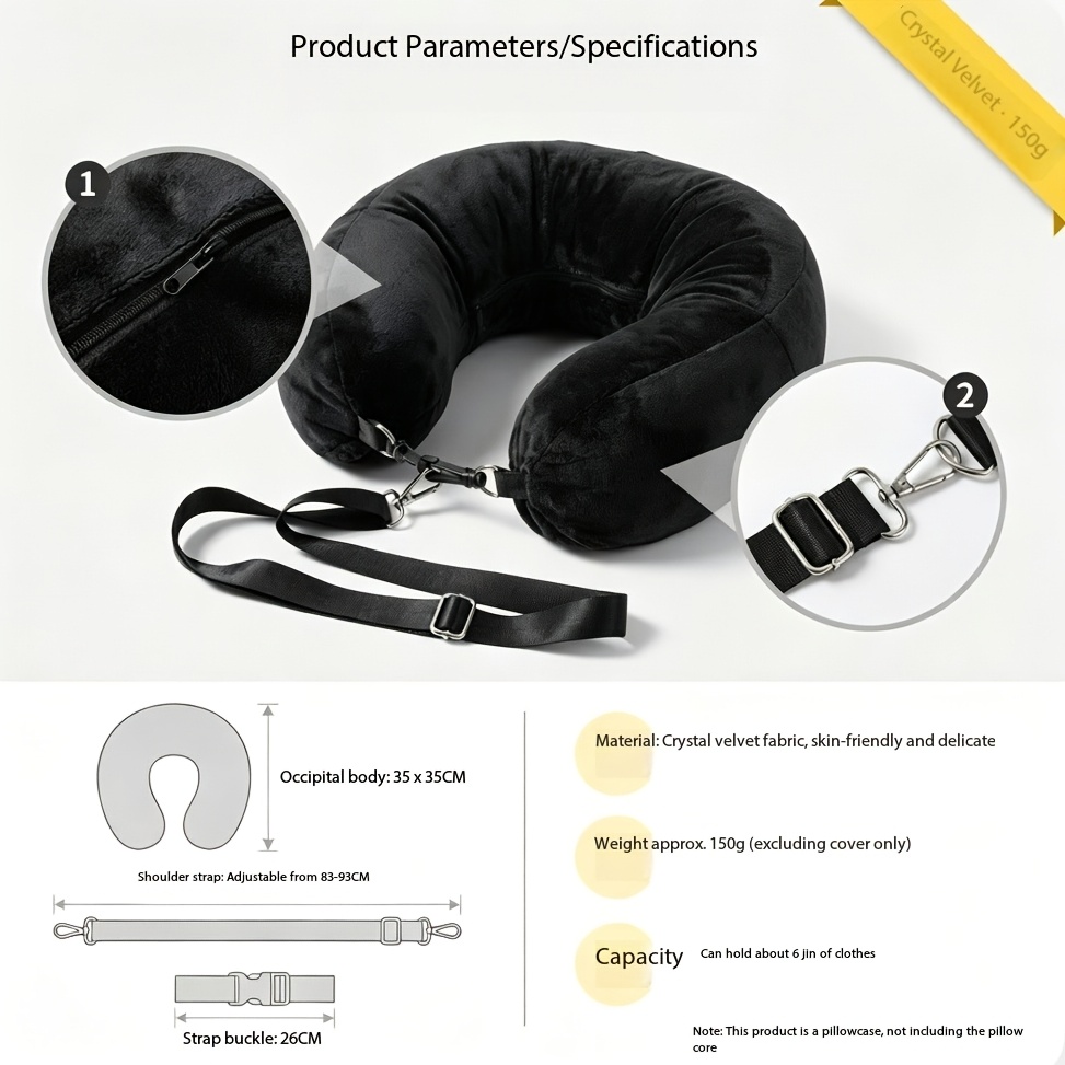 TEMU [Indispensable pour les pas chers] Oreiller de voyage pour le cou, portable, se range dans les vêtements ; Oreiller de U, rangement portable ;