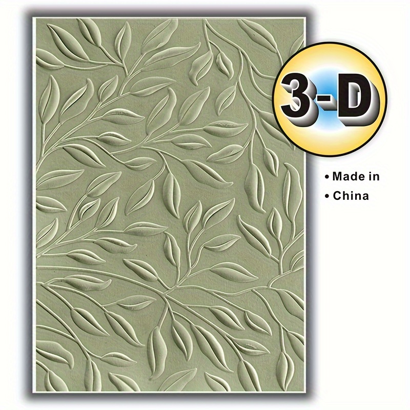 

1pc 3d Embossed Relief Folder - Green Leaves Pattern Plastic Embossing Folders For Card Making Scrapbooking And Other Paper Crafts