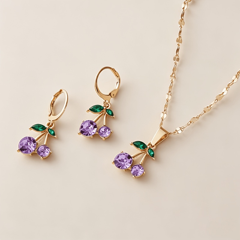 TEMU Collar con colgante y aretes modernos con forma de , juego de joyería fácil y versátil para , estilo de , adecuado para combinar y para regalar,