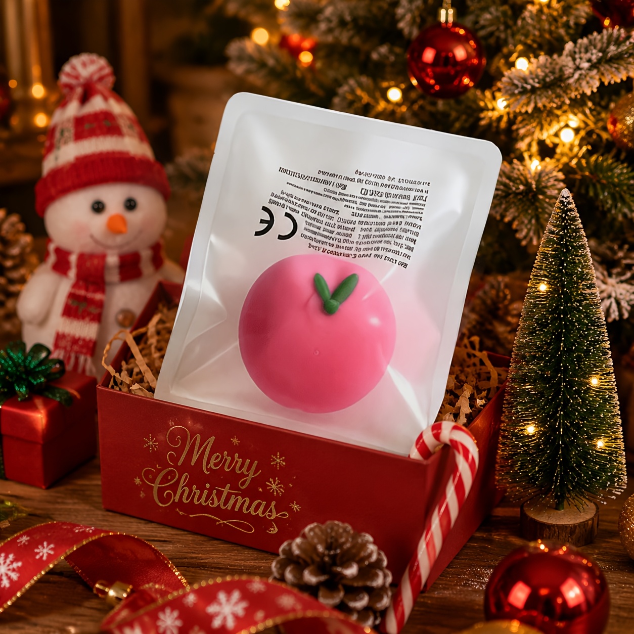 Realistic Play Food Squeeze Toys, Peach Design