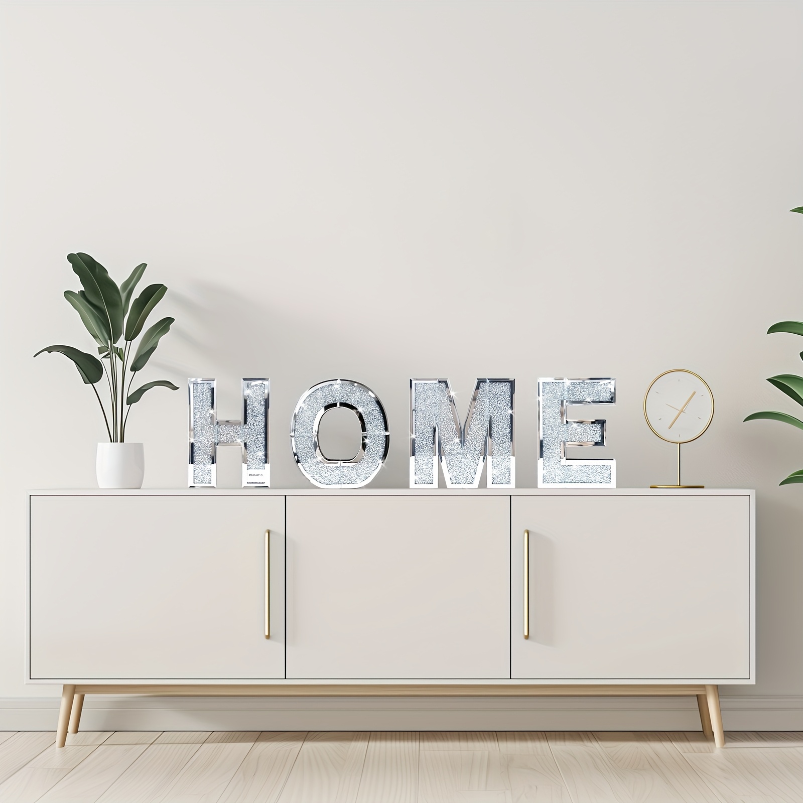 Image of 4pcs Letter Set Mirror Glass Rhinestone Wall Mirror, Horizontal Or Vertical Hanging, Shape, Individual 4pcs Letter Wall Mirrors, Decorative Item, Suitable For Christmas, Thanksgiving, Halloween, Etc