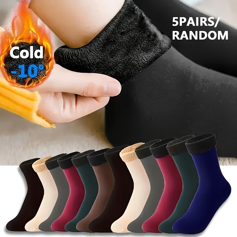 E-shop 5/12 Paar Unifarben Muster Damen Herren Unisex Paare Wadenlange Socken Herbst Winter Urlaubsgeschenke