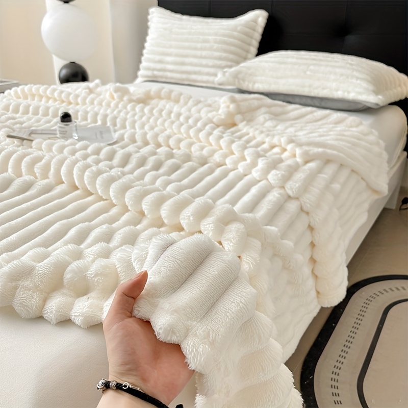 E-shop 1 Stück Ultraweiche Minimalistische Flauschige Streifendecken, Warme Wohndecke, Bequem Weiche Thermische Atmungsaktive, Moderne