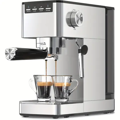 espresso machine 20 bar or drip coffee machine drip coffee maker with timer espresso maker with milk frother steam wand cappuccino latte machine with 40oz removable water tank compact coffee machines for home stainless steel