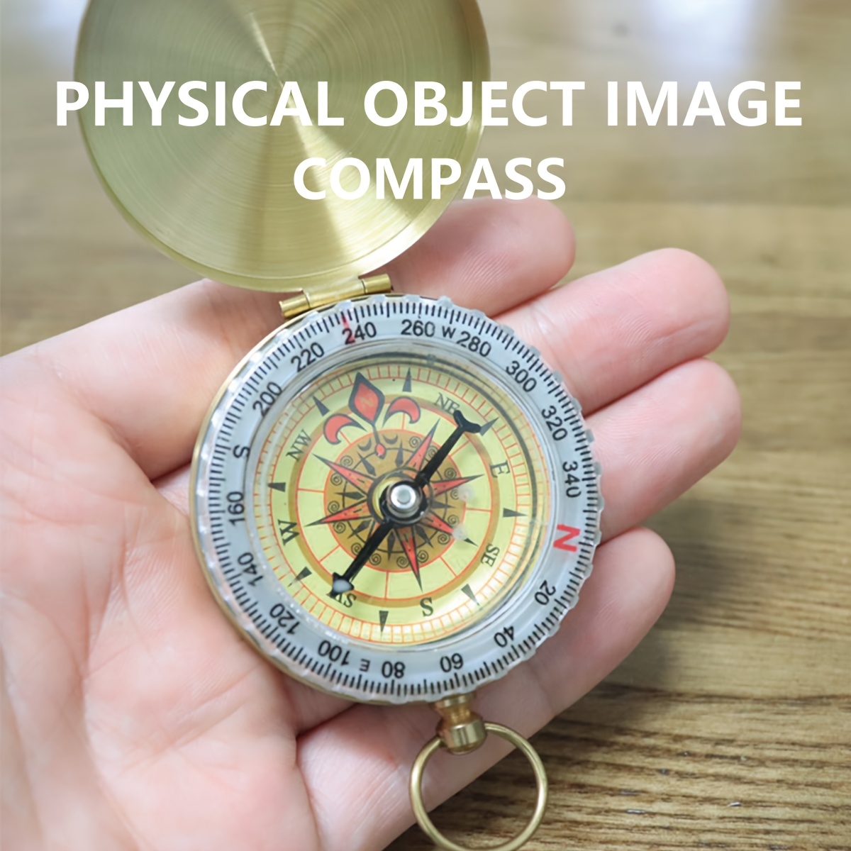 Gothic Unicorn Design Copper Compass Keychain for Outdoor Navigation
