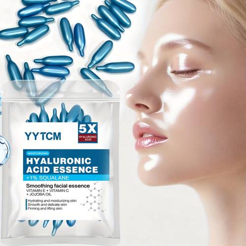 hyaluronic acid deep moisturizing capsule moisturizing and contains plant squalane vitamin e vitamin c deep hydrating brightening skin essence x 30 capsules bag 1bag