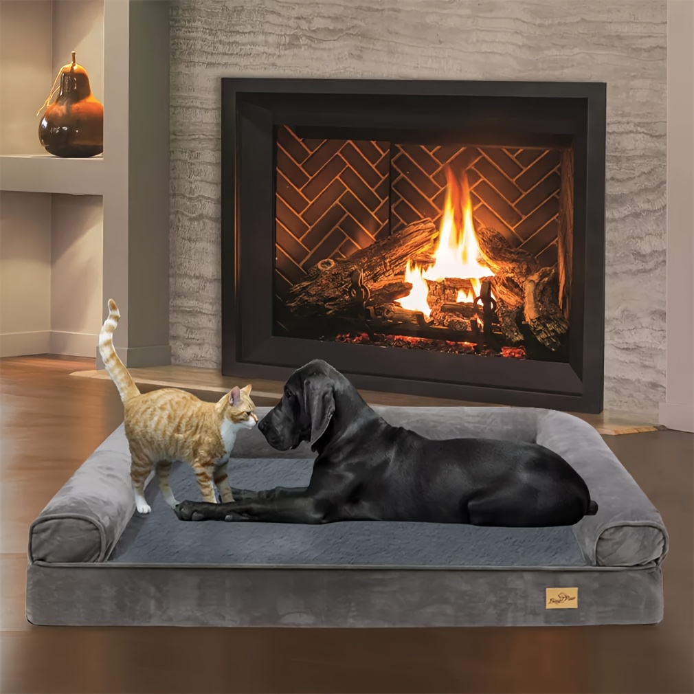 large sofa dog bed hidden zipper waterproof lining   orthopedic memory foam removable washable cover anti slip bottom     Product details 5