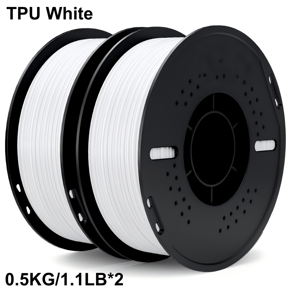 Premium Tpu Filament 0.5kg 2 Rolls 1.75mm 95a For 3d Printer High Elasticity + Heat Resistant Fast Delivery Multicolor Options