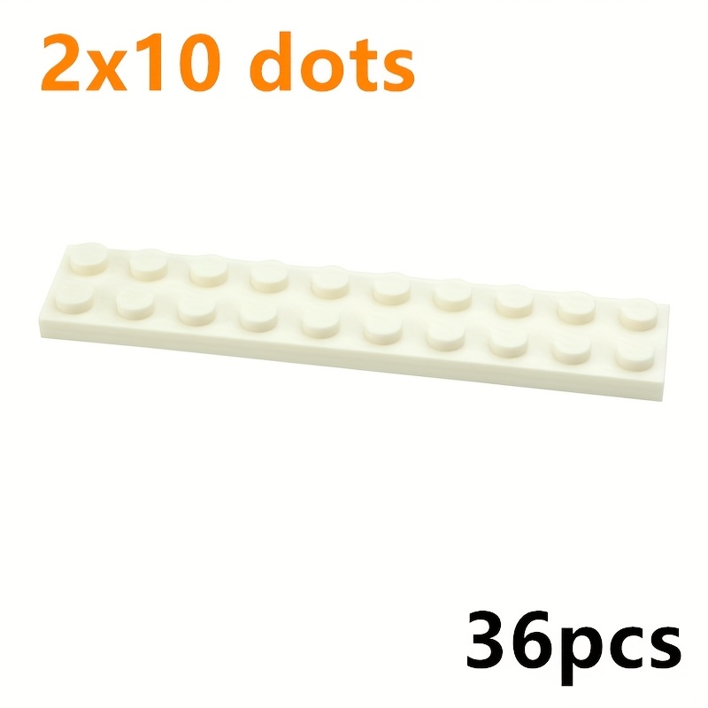 36pcs Thin Bricks Plate 2 x 10 Dots Building Blocks Toys for Kids