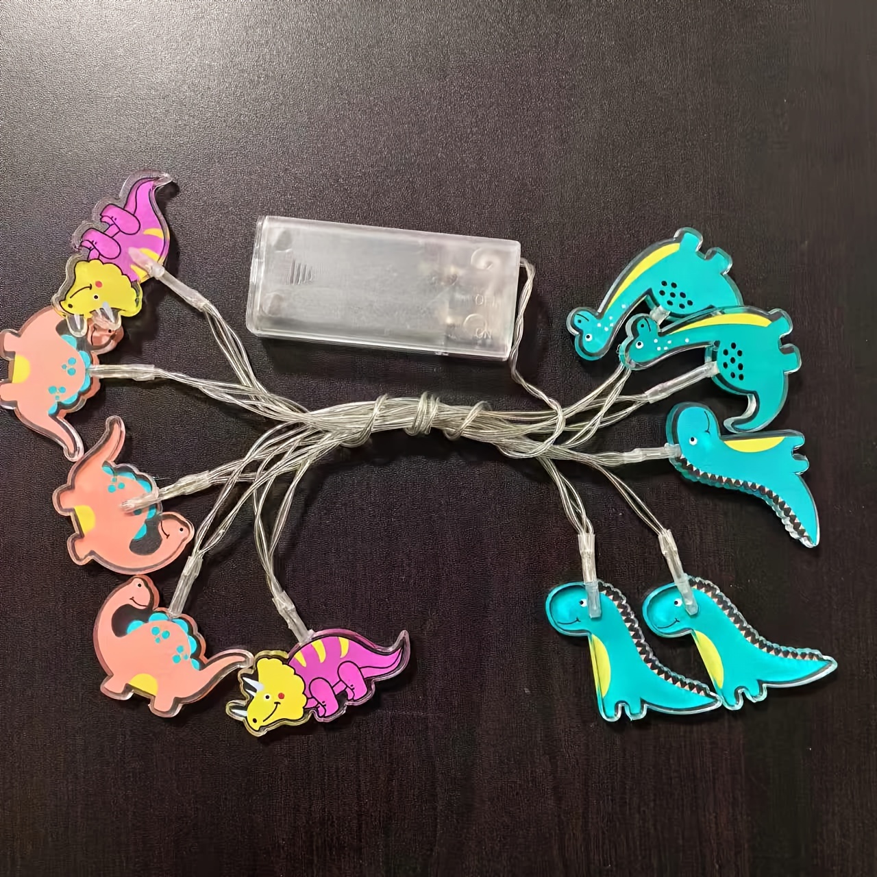 Image of A String Of Led Dinosaur Lights, Suitable For Home Rooms, Indoors, Bedrooms, Birthdays, Parties, Christmas, And Halloween Decorations - A Battery Box (batteries Not Included)