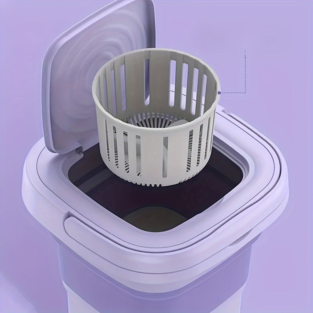 Mini lave-linge, lave-linge pliable, facile à transporter et à utiliser, les sous-vêtements et les chaussettes sont plus sains à laver séparément, bons appareils ménagers, ne prennent pas de pour les voyages daffaires, deux couleurs disponibles, lave-linge 8L détails 7