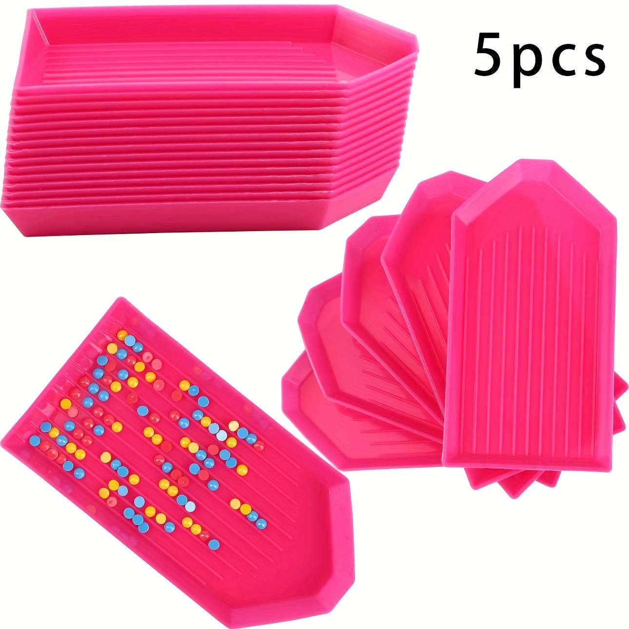 A Set Of 5 Color Trays, Diamond Painting Kit Additions, Handmade Essential 5d Diamond Painting Tool Additions Tray