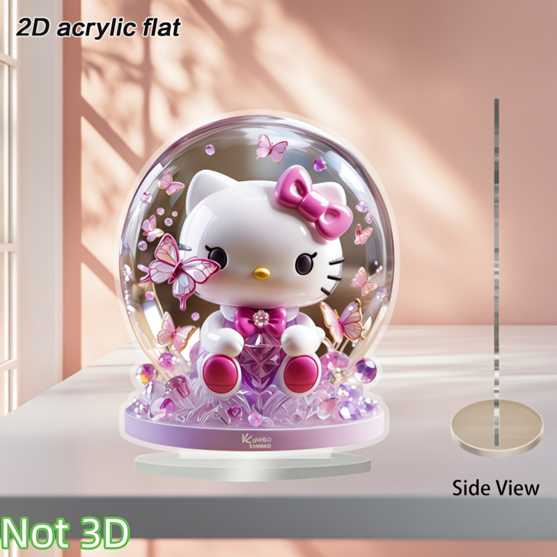 E-shop 2D Flachdruck, 1 Stück Sanrio Hello Kitty Niedliche Anime-Dekoration Schmetterlings-Kitty Katze Tischdekoration - für Wohnzimmer, Schlafzimmer,