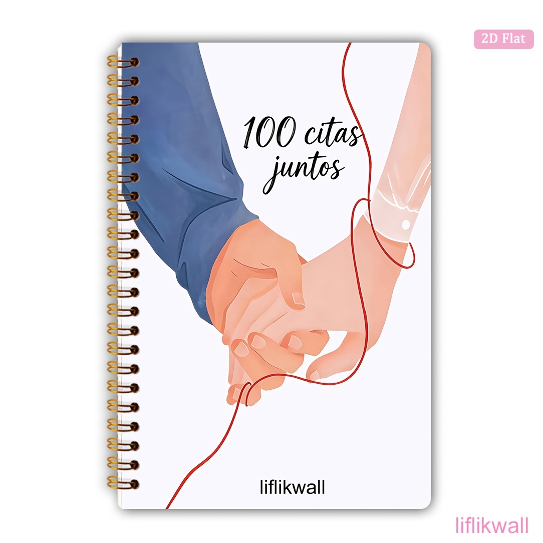 TEMU LIFLIKWALL 2D | 1 Diario, Español 100 Fechas Juntas Pareja A5 Cuaderno de , con 100 Páginas Completas para Grabar Citas, Marcos de Puntuación de