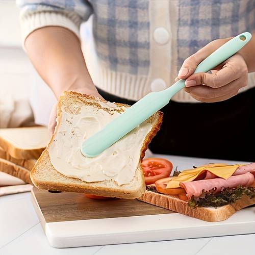 4pcs color silicone spatula set heat resistant fade non stick s d scrapers flexible food grade baking tools with long blade for macaron icing smoothing for professional kitchen