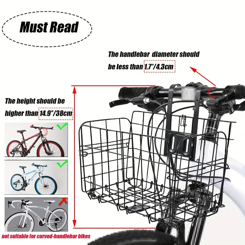 foldable removable mtb bike basket front rear handlebar Temu