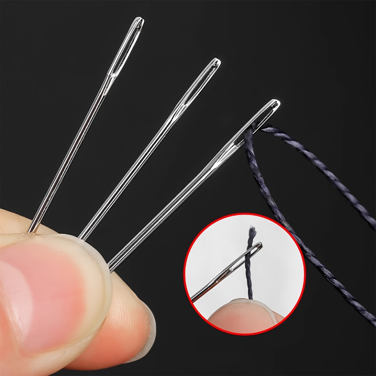A Set Of 15 Large-eye Sewing Needles, Suitable For Home Use, Hand Sewing, Quilting For The Elderly, With Large Holes For Easy Threading, Suitable For Fine Embroidery And Cross-stitching.