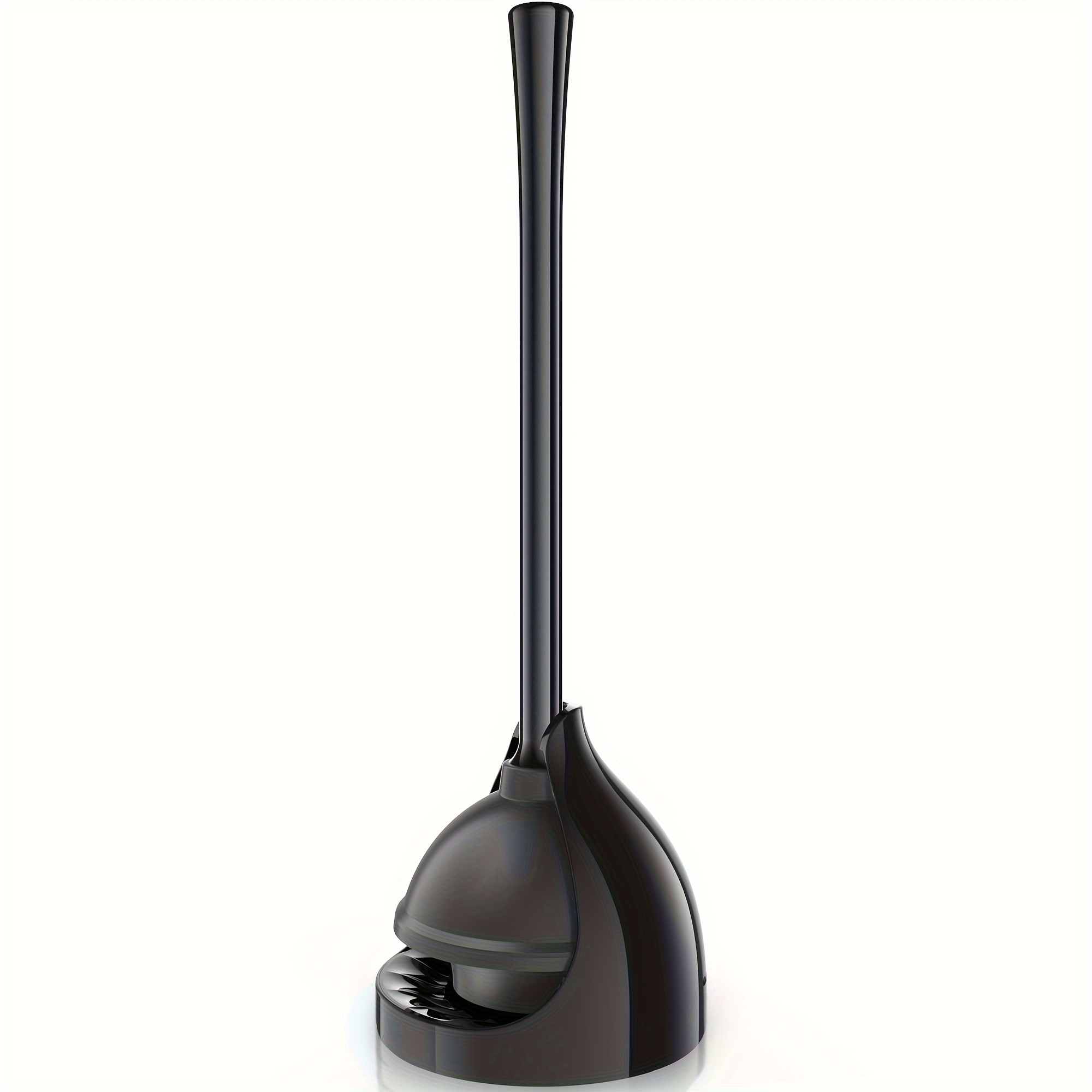 

1pc Ergonomic Full Angle Toilet Plunger, , Black, Plastic Material With Comfort Handle And Holder, Toilet Unclogging Tool, Toilet Cleaning Tool, Toilet Supplies, Home Essential