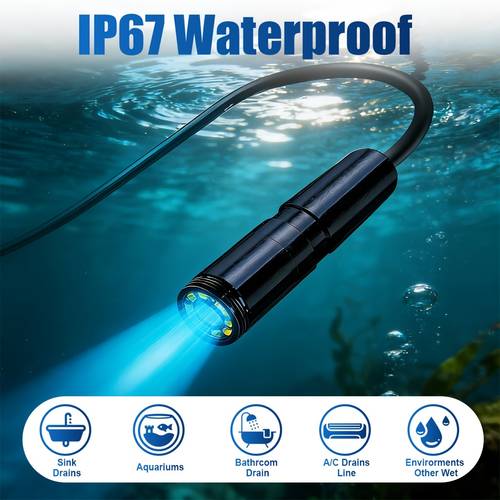 endoscope camera with light hd borescope tool with 8 adjustable led lights ip67 borescope endoscope with semi rigid flexible snake camera