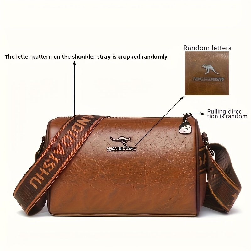 Image of Vintage Women's Crossbody Bag With Adjustable Wide Shoulder Strap - Spacious Shoulder Wallet Featuring A Zipper Closure And Lining, In Coffee, Dark Brown, And Black, Use.