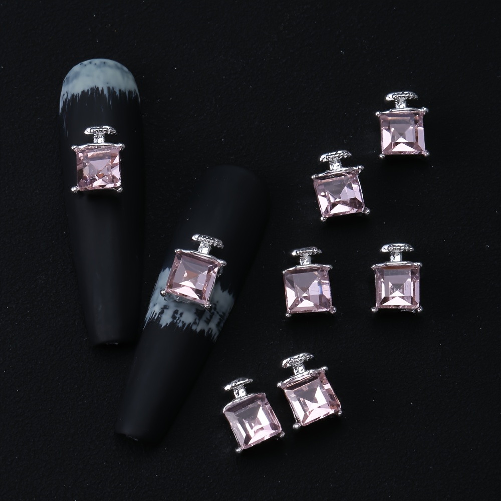 

10pcs Sparkling Diamond Perfume Bottle Nail Charms - 3d Gems For Diy Nail Art, Shoes, Clothes & Crafts Decoration