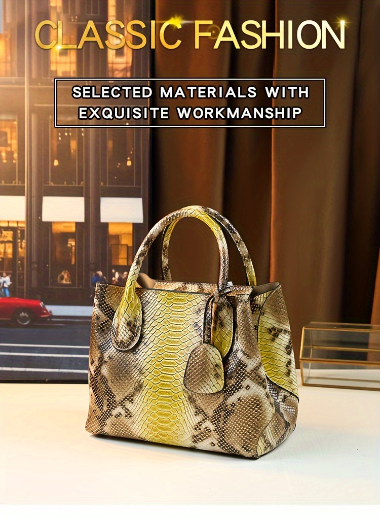 fashion top handle tote bag for women animal print pu with polyester lining zipper closure spacious business commuter handbag from guangzhou production area details 0