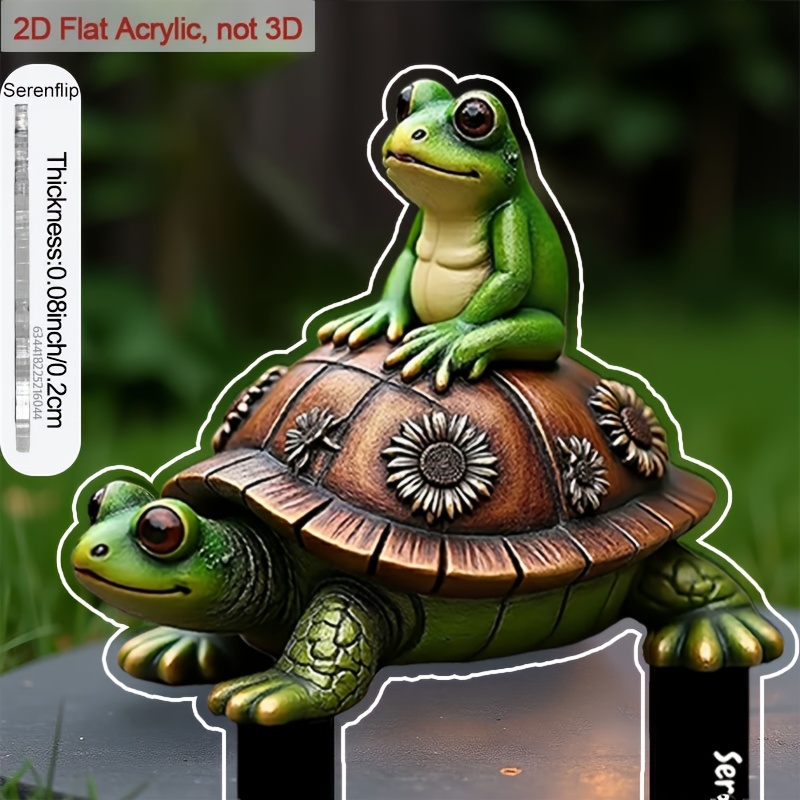 TEMU 2d Flat 2d Flat 2d Plane 2d Plane 2d Plane 2d Plane 2d Plane 1pc 2d Plane Acrylic Garden Stake Depicting A Frog Sitting On A Turtle TEMU 2d Flat 2d Flat 2d Plane 2d Plane 2d Plane 2d Plane 2d Plane 1pc 2d Plane Acrylic Garden Stake Depicting A Frog Sitting On A Turtle