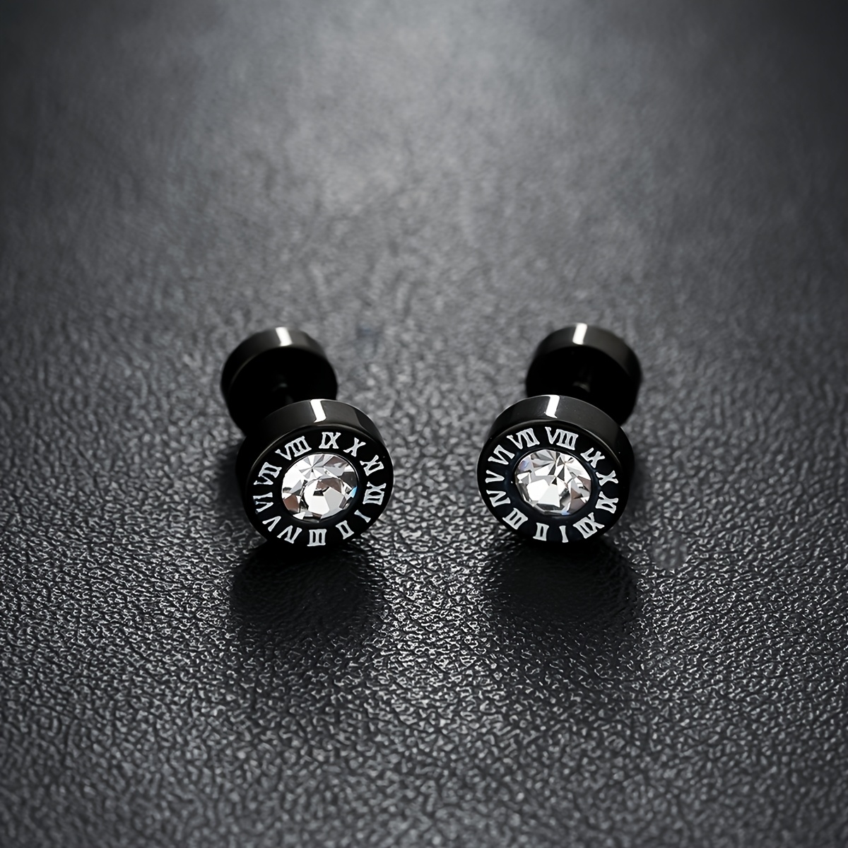 8MM Gold Plated Round Cut Clear Cubic Zirconia Stud Earrings Women's J