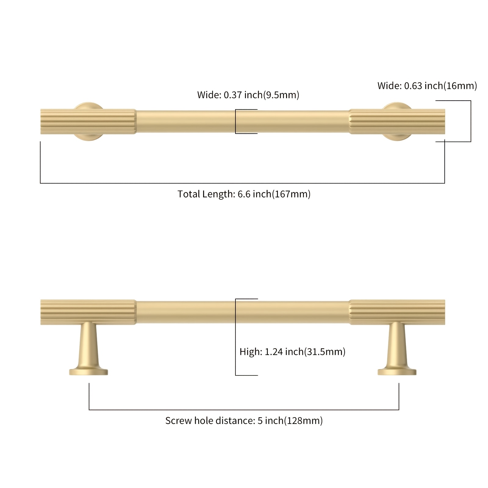TEMU 2 Pack Brushed Golden Cabinet Pulls Kitchen Cabinet Handles, Cabinet Pulls Kitchen Cabinet Hardware For Cupboard Drawer Pulls