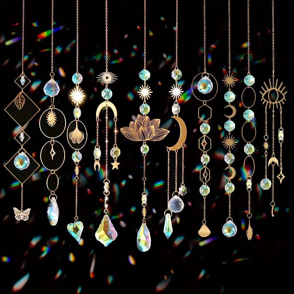 Attrape-soleil Pour Voiture Attrape-Soleil à Suspendre Pendentif Lune étoile Attrape Soleil Chakra Déco Maison Jardin