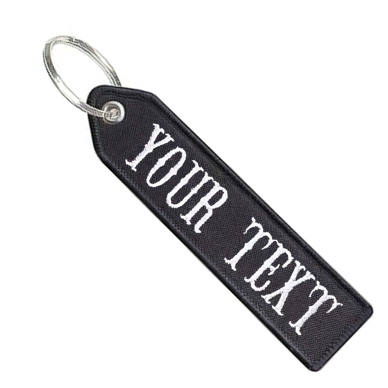 TEMU (customized) Colorful Tag 1pc Double-sided Embroidered Text Pointed Shape Unique Font Design Backpack Tag Luggage Tag Luggage Tag Keychain Tag