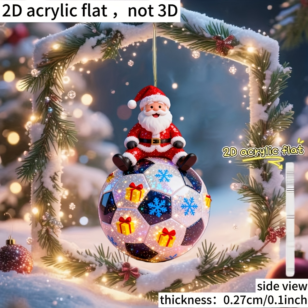 TEMU Piatto 2D, di Calcio 2026, Ornamento Piatto 2D, 1 pz, Nuovo Ornamento Natalizio Piatto 2D in Acrilico da Appendere per la Casa, Seduto su un da