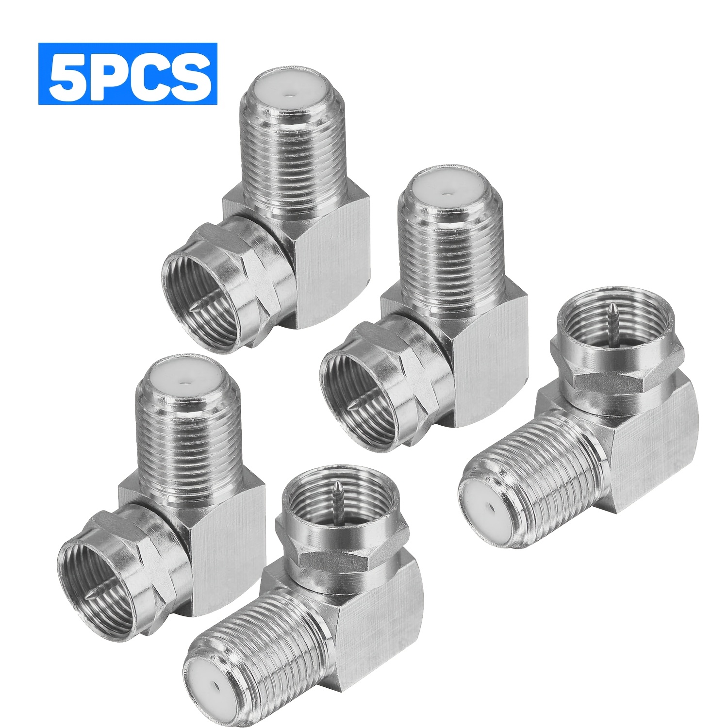TEMU Rg6 Adapter 5pcs, Rg6 90 Degree Right Angle Adapter, Male To Female Coaxial Connector For Wall Mounted Tv Modem Wall Plate Fanbalunke