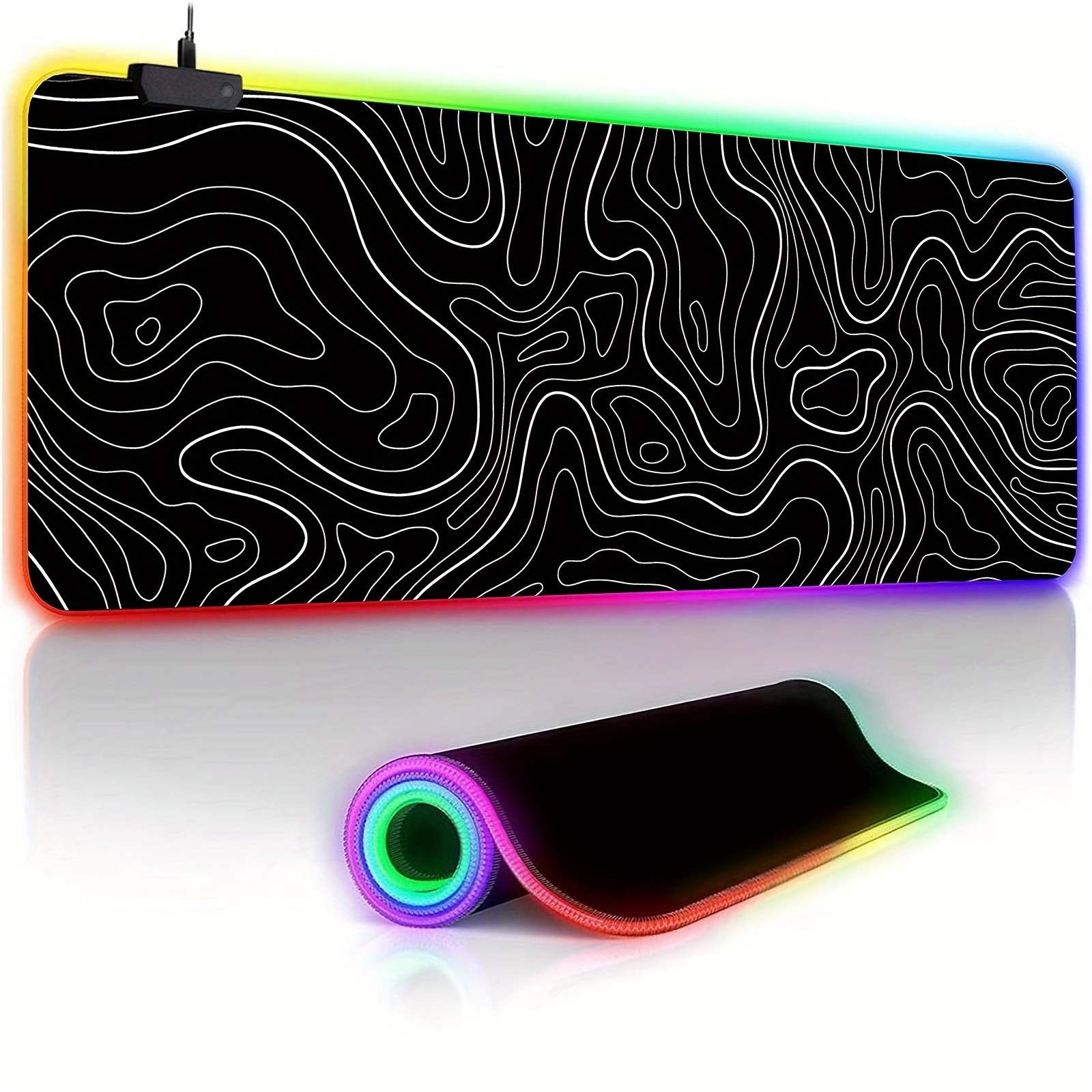 RGB Gaming Mouse Pad - 31.5x12 Inch Large LED Mouse Mat With 14 Lighting Modes