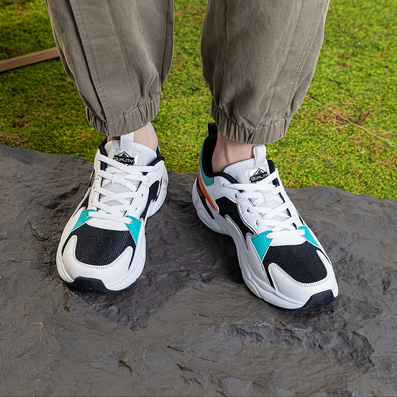 mens formal casual sneakers low top lace shoes in white Temu Bahrain