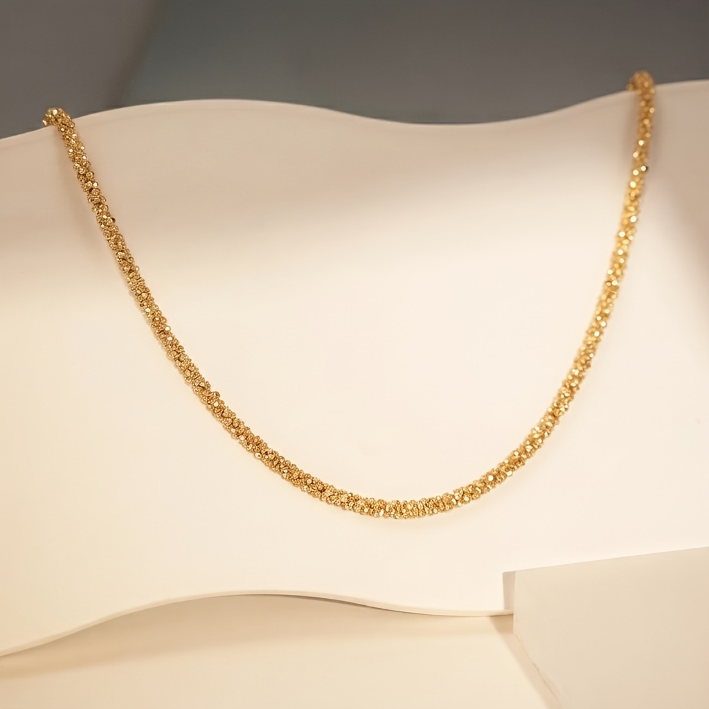 Women's 18K Gold Plated Stainless Steel Shimmering Thin Chain Necklace