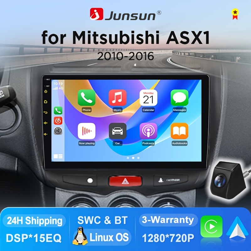 Image of Junsun Os Car Radio For Asx 2010 2011 2012 2013 2014 2015 2016, & Auto, Ips Touchscreen With Dsp+15eq, Swc, Plug And Play + Rear Camera
