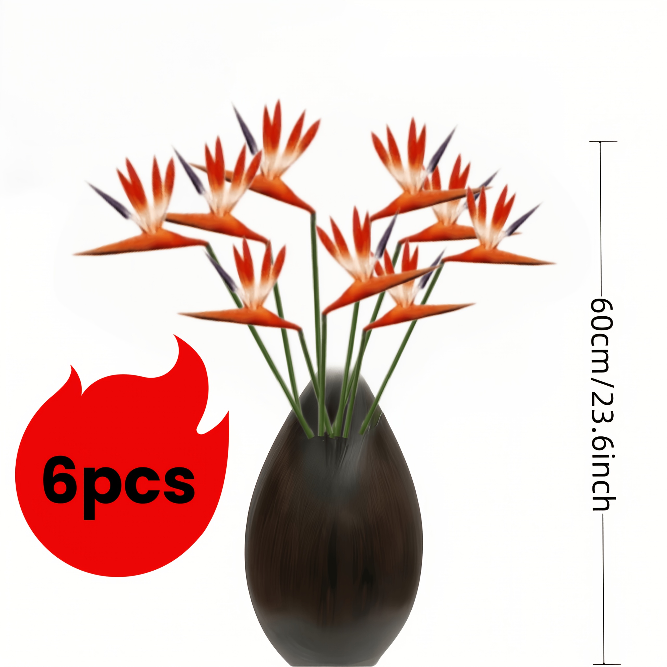 6pcs Of Artificial Bird Paradise Plants, Perfect For Weddings, Anniversaries, And Holiday Gifts ('s Day, Mother's Day, Father's Day), Suitable For Spring And Summer Decoration Throughout The Year