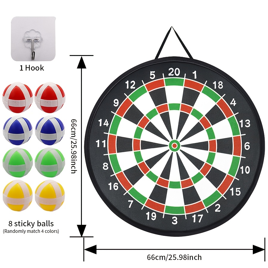 TEMU 26 Kids Dart Board Set - 8/12 Sticky Balls Ball Random - Indoor/outdoor Fun Party Game For 3-12 Year Old - Perfect Birthday Gift, Christmas And